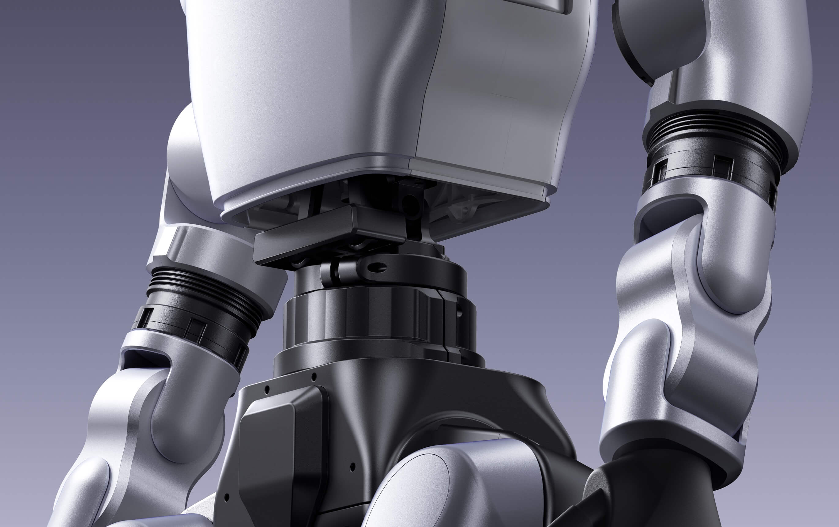 Detalhe de engenharia do humanoide Unitree G1